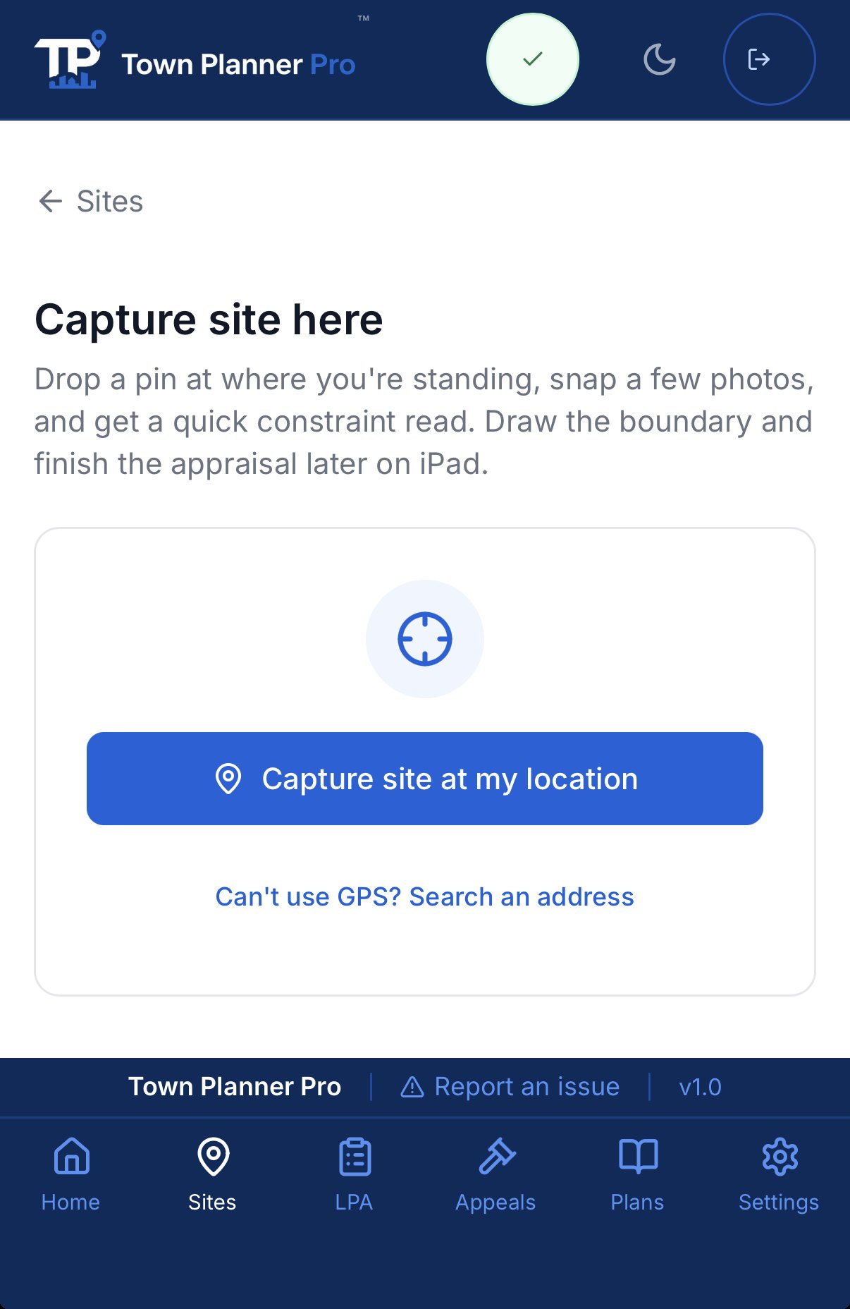 Capture site here: drop a pin at your location